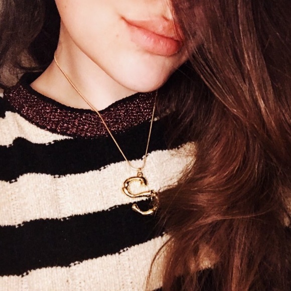 Alphabet Initial Gold Necklace - Picture 8 of 8